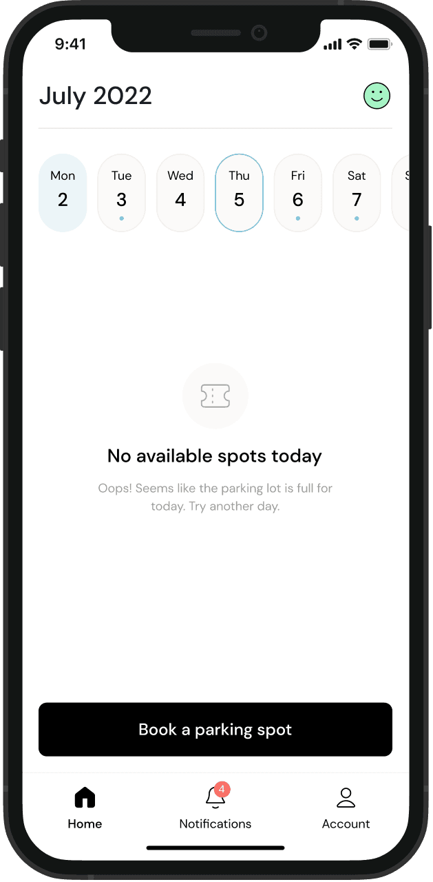 mobile app add new reservation screen